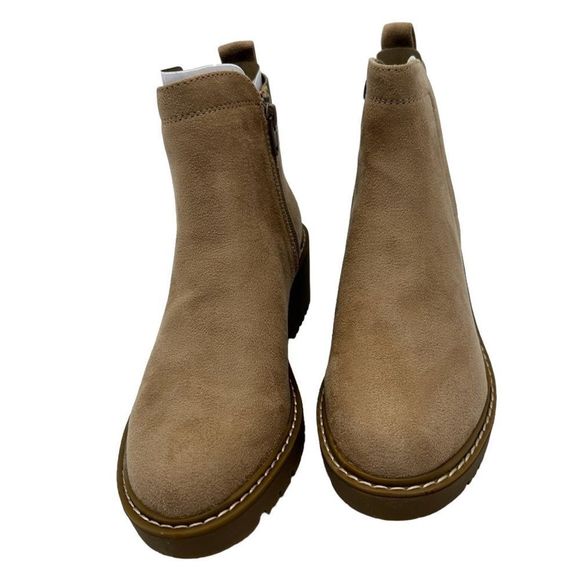 White Mountain Women Dear Chelsea Booties Sand Platform Heel Zip Cushioned  7 - Picture 10 of 10